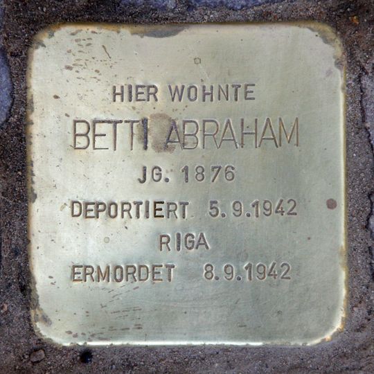 Stolperstein dedicated to Betti Abraham
