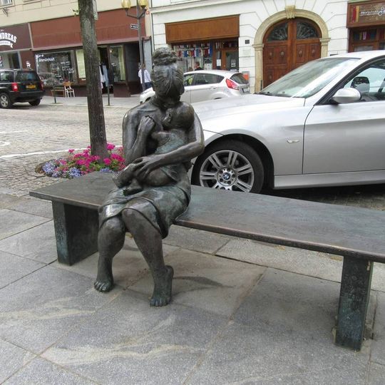 Lavička vzkazů v Šumperku na náměstí Míru