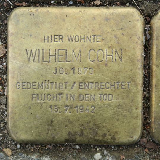 Stolperstein dedicated to Wilhelm Cohn