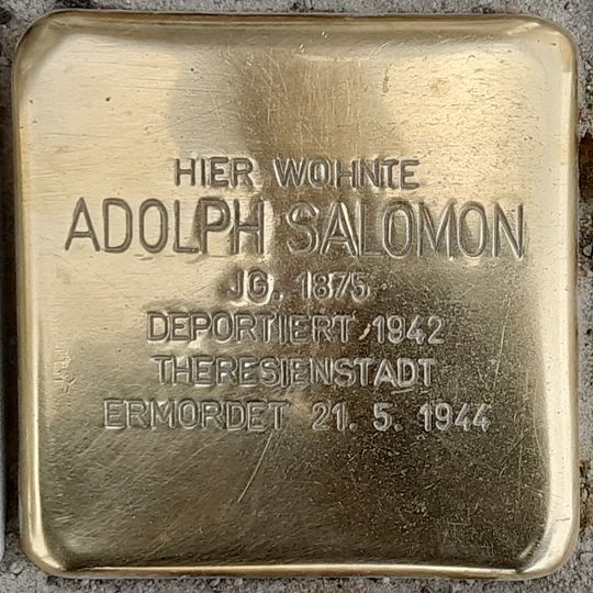 Stolperstein dedicated to Adolph Salomon