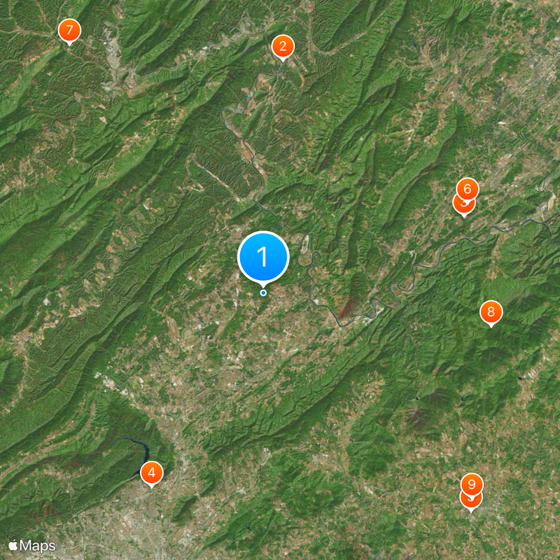 Contea di Botetourt Mappa