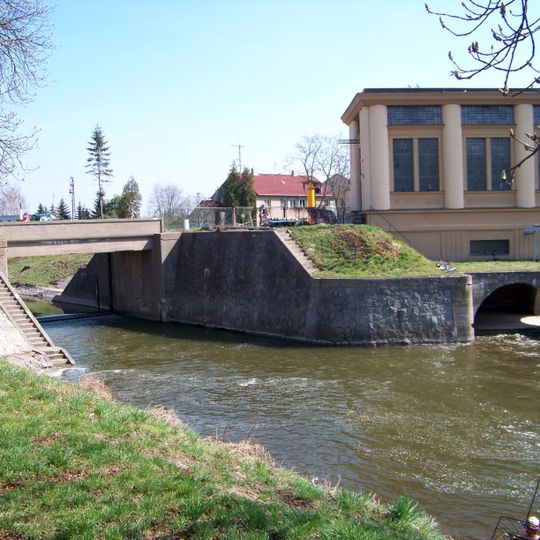 Bridge of Na Přístavě street over the Mrlina