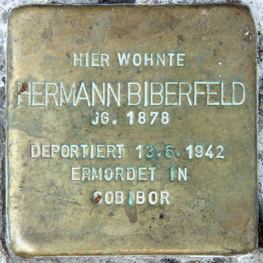 Stolperstein dedicated to Hermann Biberfeld
