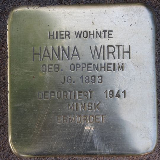 Stolperstein dedicated to Hanna Wirth
