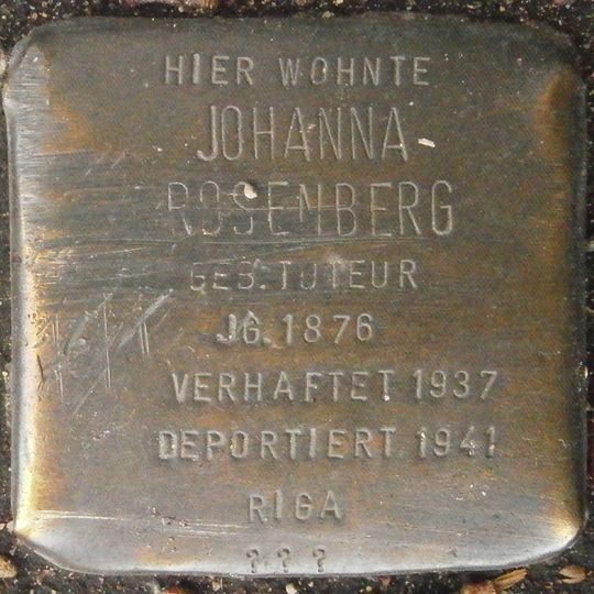 Stolperstein en memoria de Johanna Rosenberg