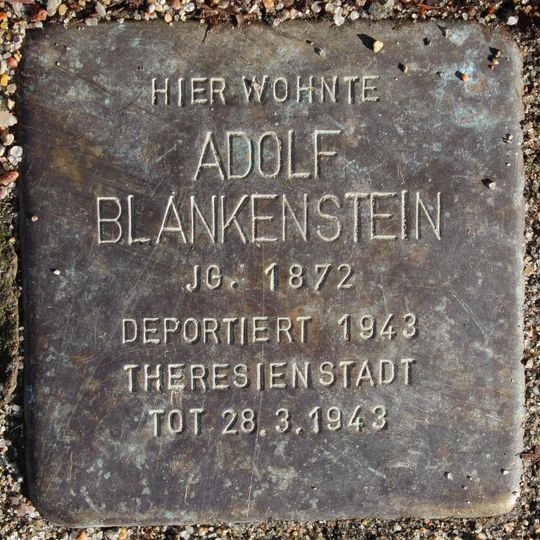 Stolperstein en memoria de Adolf Blankenstein