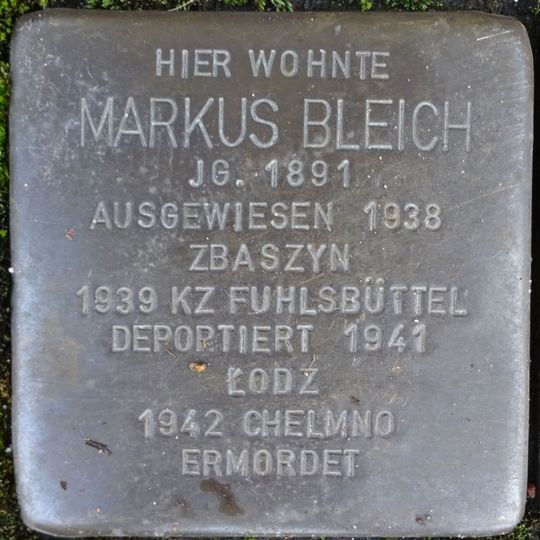 Stolperstein en memoria de Markus Bleich