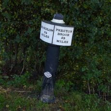 Canal milepost east of Wheelock Wharf