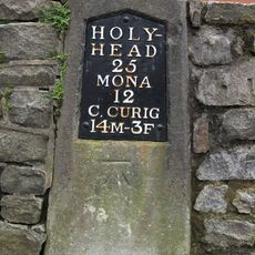 Mile Post at Drive Entrance to Bron Castell, High Street