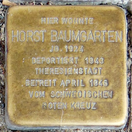 Stolperstein à la mémoire de Horst Baumgarten