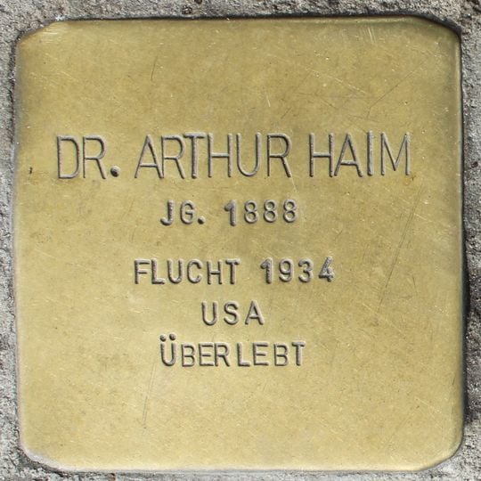 Stolperstein en memoria de Arthur Haim