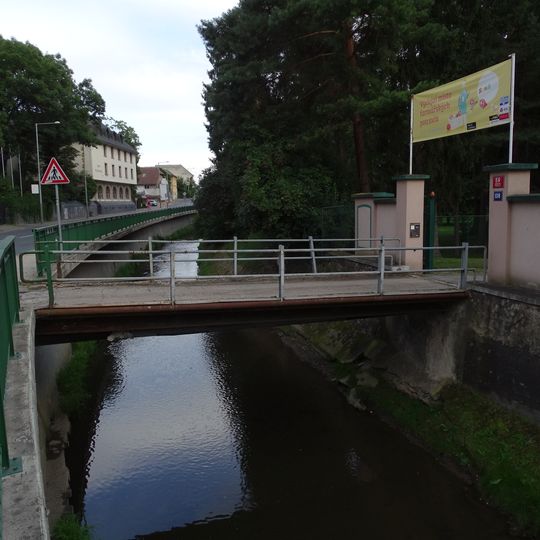 Most přes Botič k domu Záběhlická čo. 108