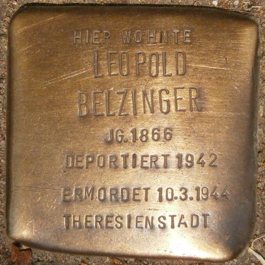 Stolperstein dedicated to Leopold Belzinger