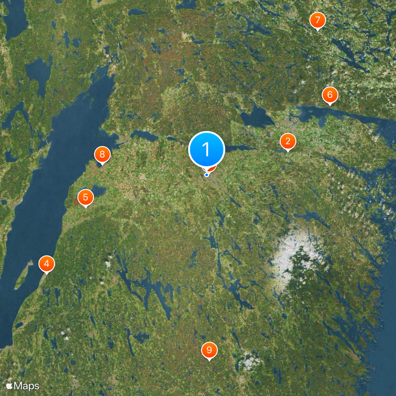Contea di Östergötland Mappa