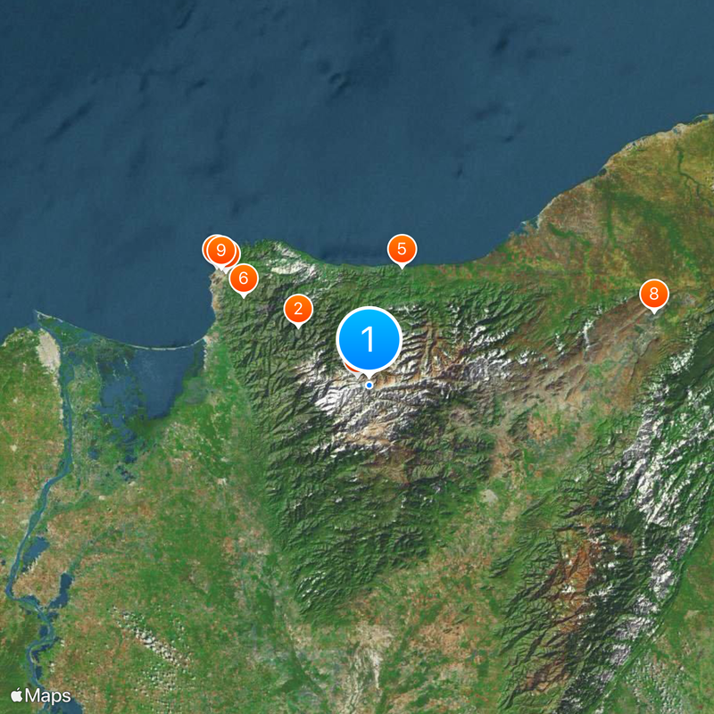 Sierra Nevada de Santa Marta Karte