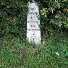 Milestone, roadside at TL51923881