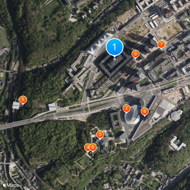 Cour de justice Carte