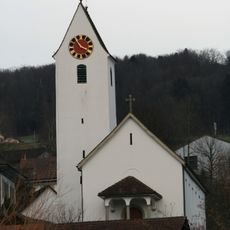 Roman catholic parish church with cemetery wall