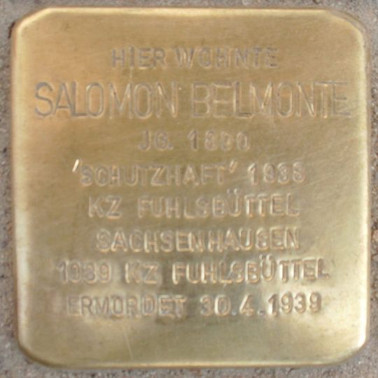 Stolperstein en memoria de Salomon Belmonte